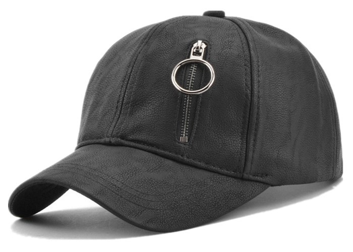 Zippe Decorated Pu Mens Casual Hats Cool Baseball Caps For Guys