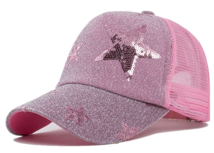 star pattern womens bling trucker hats pink blue snapback osfa osfa size