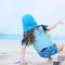 Blue Color Adjustable Childrens Bucket Hats UPF 50+ Sun Protection
