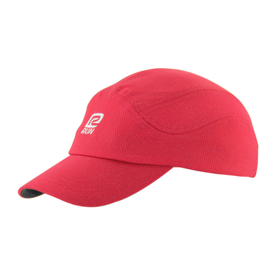 Red Polyester Mesh Personalised Running Cap Breathable Embroidery Logo