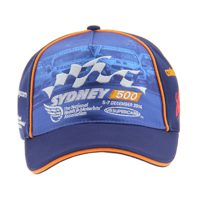 Five Panels Racing Baseball Caps Embroidery Logo Fashionable