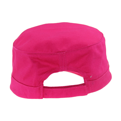 100% Red Cotton Military Cap With Custom Embroidery And Crystal On Front And Upper Peak