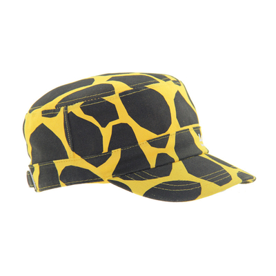 Unisex Yellow And Black  Fitted Military Hat Cotton Cadet Cap Custom Printed