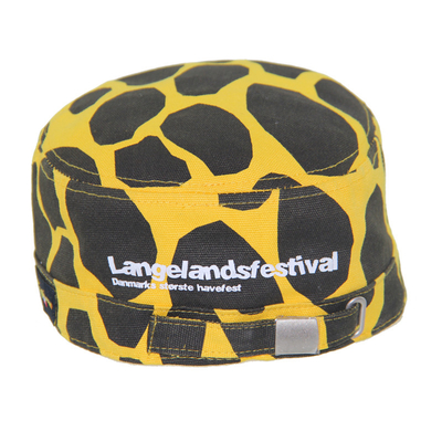 Unisex Yellow And Black  Fitted Military Hat Cotton Cadet Cap Custom Printed