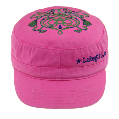 Casual Pink Cotton Custom Embroidered Military Hats With Distressed Washed