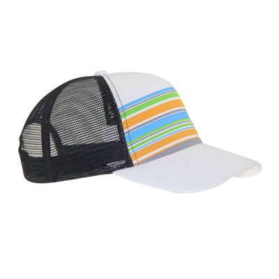 One Size Mid Profile Trucker Hat Colorful Trucker Hats Customed Stripes Printing