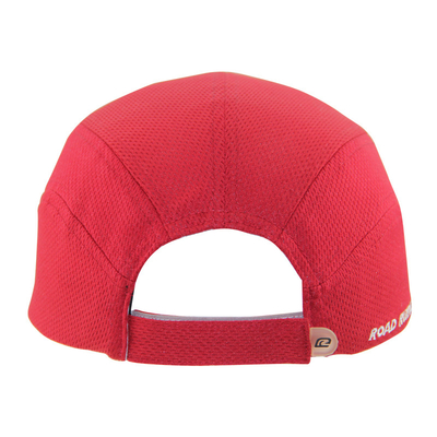 Red Polyester Mesh Personalised Running Cap Breathable Embroidery Logo