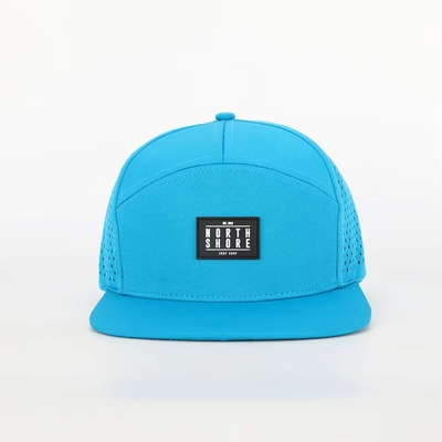 Custom Front Flat Peak Snapback Mid Profile 7 Panel Snapback Hat