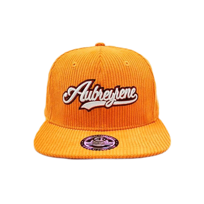 Unisex Constructed 6 Panel Snapback Hat Corduroy Flat Peak Mid Profile Snapback