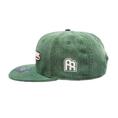 Unisex Constructed 6 Panel Snapback Hat Corduroy Flat Peak Mid Profile Snapback