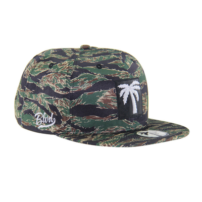 Custom Printed Camouflage Snapback Hat 6 Panel Flat Brim Snapback Cap
