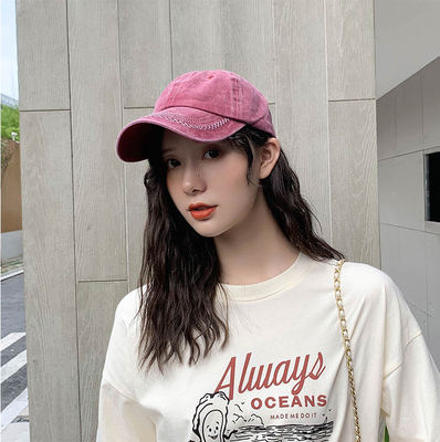 Durable Brushed Cotton Casual Baseball Cap, 6 Panel Adjustable Street Wear Baseball Hat