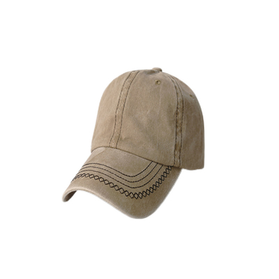 Durable Brushed Cotton Casual Baseball Cap, 6 Panel Adjustable Street Wear Baseball Hat