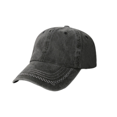 Durable Brushed Cotton Casual Baseball Cap, 6 Panel Adjustable Street Wear Baseball Hat