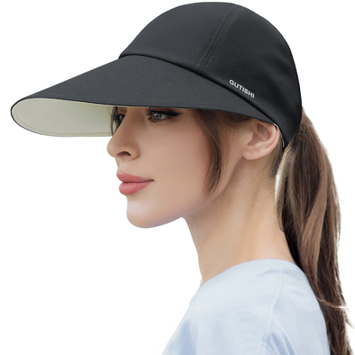 UPF 50+ Reversible Women'S Large Brim Visors Printed Sun Visor Headwear