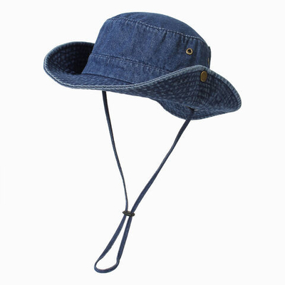 Unisex Denim Washed Cotton Bucket Hat Foldable Fisherman Hat UV Protection
