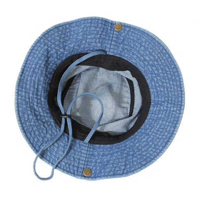 Unisex Denim Washed Cotton Bucket Hat Foldable Fisherman Hat UV Protection