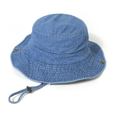 Unisex Denim Washed Cotton Bucket Hat Foldable Fisherman Hat UV Protection