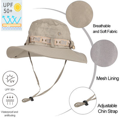 Breathable Hiking Sun Hat Wide Brim Custom Logo Upf 50 Fishing Plain Bucket