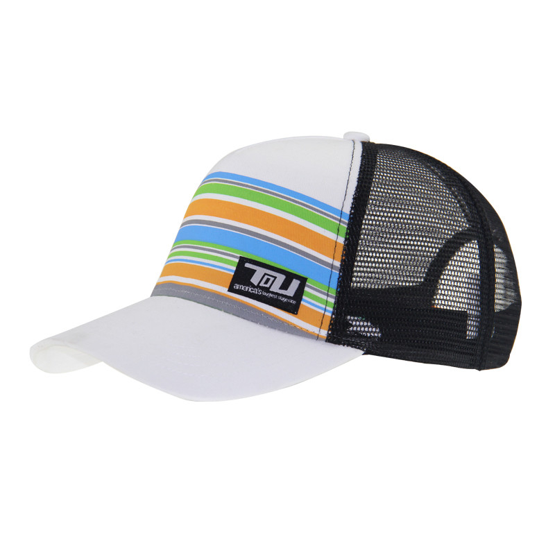 One Size Mid Profile Trucker Hat Colorful Trucker Hats Customed Stripes Printing