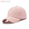100% Cotton 5 Panel Baseball Caps Curved Brim Pink Sports Cap 58cm