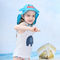 Animal Anti UV Childrens Bucket Hats UPF 50+ Wide Brim blue color