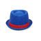 Unisex Fedora Panama Trilby Hat Adjustable Blue Color Custom Logo 56cm
