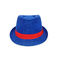 Unisex Fedora Panama Trilby Hat Adjustable Blue Color Custom Logo 56cm
