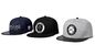 Leather Brim 6 Panel Snapback Cap 58cm Embroidered Woven Label