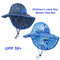 Searsucker Blue Beach Hawaii Fisherman Hat Custom Upf 50 Sun Protection Baby
