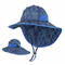 Kid Beach Blue Fishing Hat Searsucker Upf 50 Cotton Polyester ODM